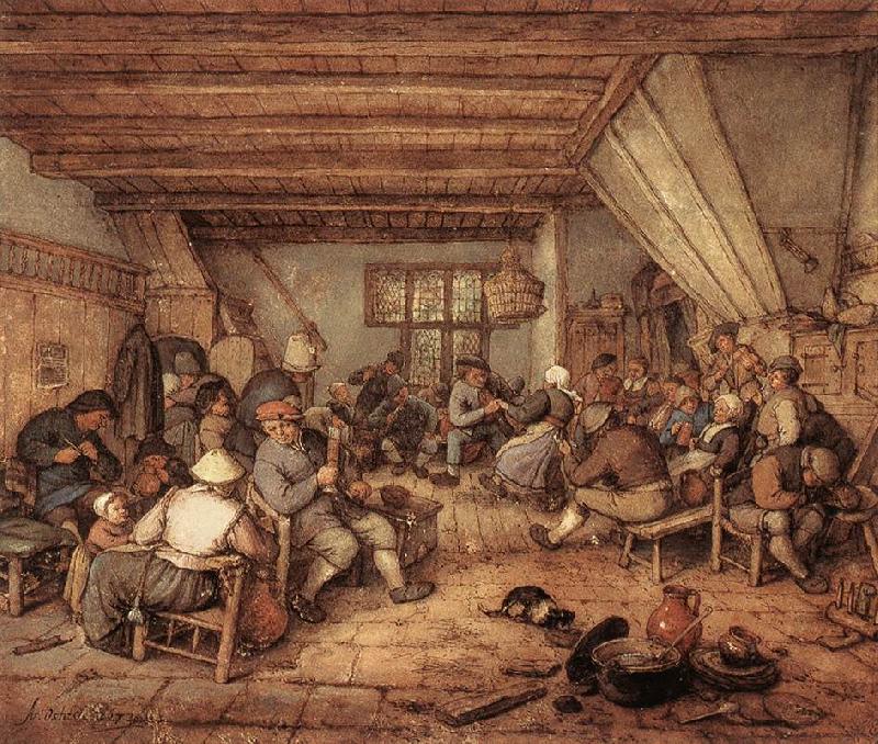 OSTADE, Adriaen Jansz. van Feasting Peasants in a Tavern ag oil painting image